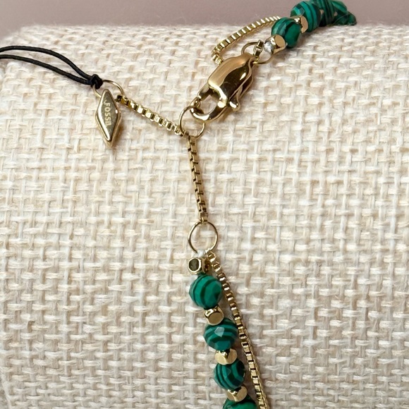 Fossil All Stacked Up Reconstituted Green Malachite Beaded Bracelet - Picture 3 of 6